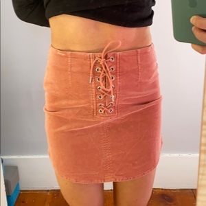 Rust Corduroy Pencil Skirt